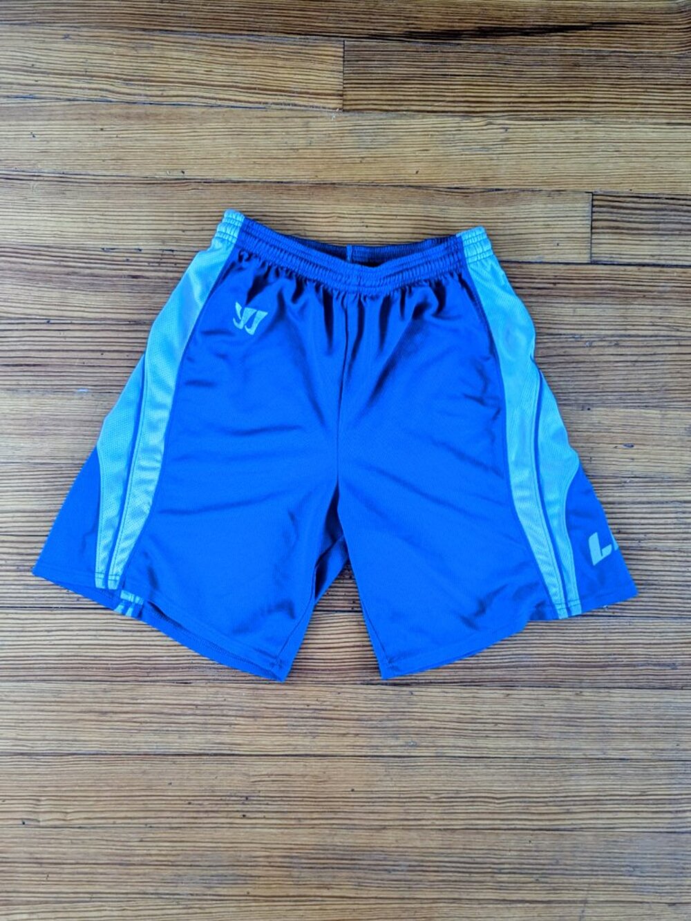 Warrior Mens Athletic Basketball Lacrosse Shorts Blue Elastic Waist Size Medium